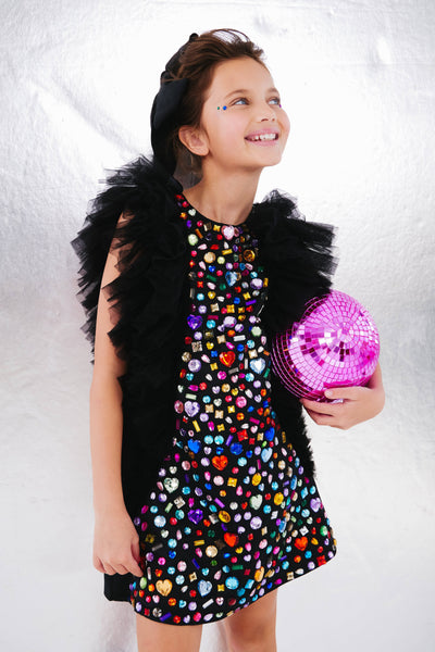 Lola + The Boys Dress Bejeweled Gem Dress