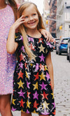 Lola + The Boys Dress Black Sequin Winter Stars Dress