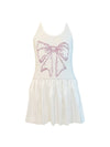 exclude-new-arriv Dress White / 4 Crystal Bow Bubble Dress