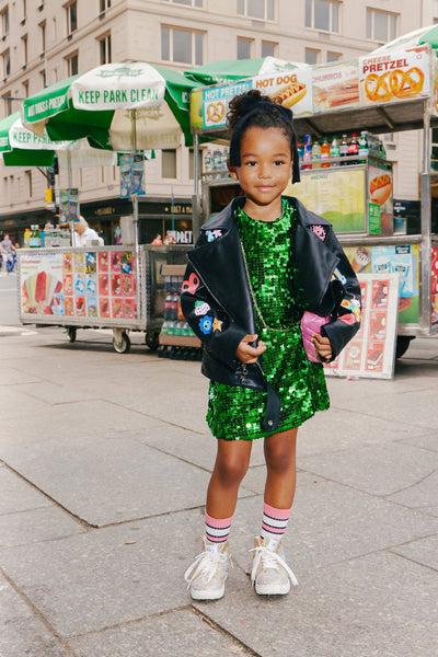 Lola + The Boys Dress Emerald Sparkle Sequin Dress