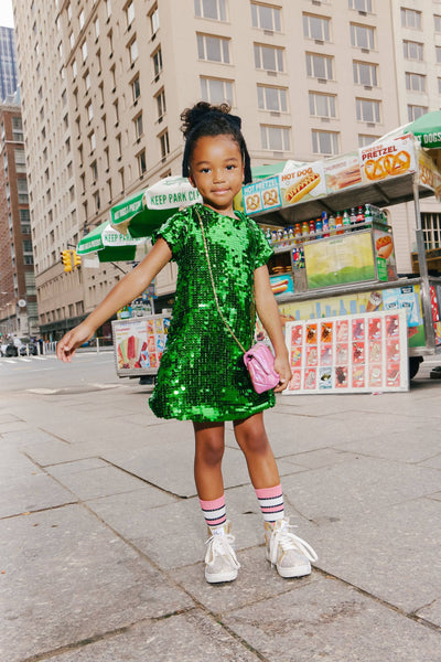 Lola + The Boys Dress Emerald Sparkle Sequin Dress