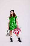 Lola + The Boys Dress Emerald Sparkle Sequin Dress