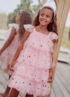 Lola + The Boys Dress Feather Rainbow Stars Tulle Dress