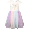 Lola + The Boys Dress Glitter Wing Unicorn Pastel Dress