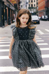 Lola + The Boys Dress Gold Lame Stars Tulle Dress