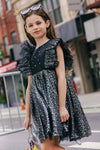 Lola + The Boys Dress Gold Lame Stars Tulle Dress