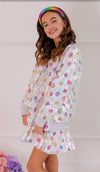 lola-spring Dress Happy Emoji Sequin Bomber