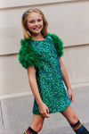 Lola + The Boys Dress Jade Feather Party Dress