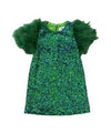 Lola + The Boys Dress Jade Feather Party Dress