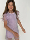 Lola + The Boys Dress 4 Lavender Crystal Feather Dress