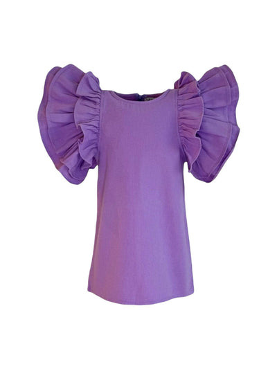 exclude-fall Dress Dark Lavender / 2 Lavender Haze Ruffle Denim Dress