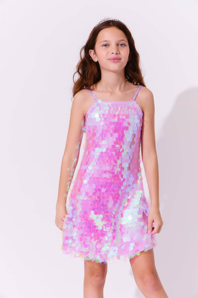 Lola + The Boys Dress Lavender Magic Paillette Dress