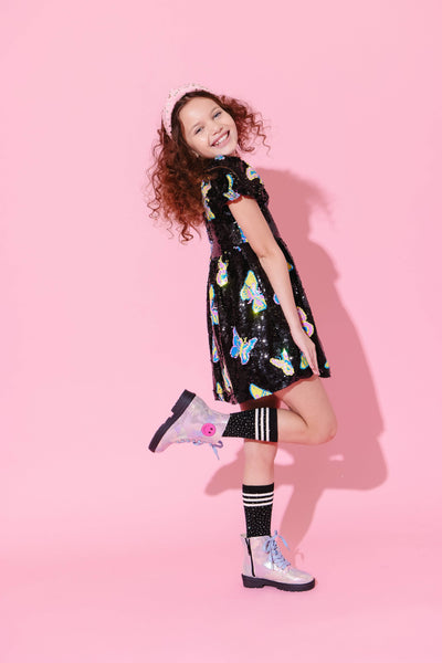 Lola + The Boys Dress Magic Butterfly Sequin Dress