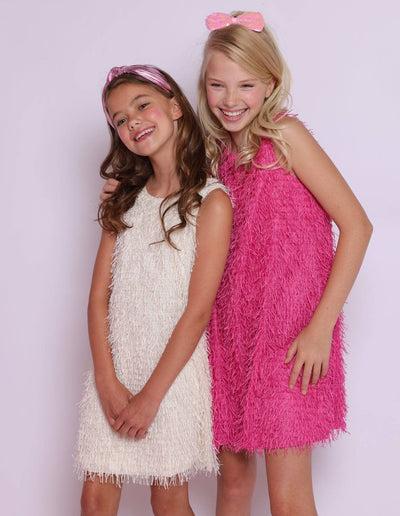 Lola + The Boys Dress Mia Pink Fringe Dress