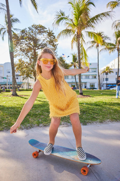 Lola + The Boys Dress Mia Yellow Fringe Dress