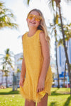 Lola + The Boys Dress Mia Yellow Fringe Dress