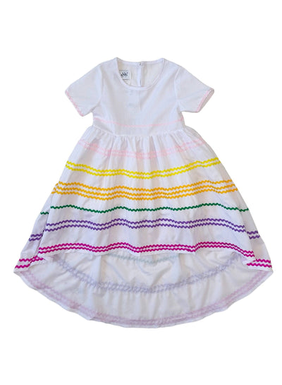 Lola + The Boys Dress Pastel Ric Rack Hi Low Dress