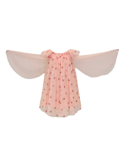 Lola + The Boys Dress Peach Sparkle Star Tulle Dress