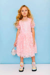 Lola + The Boys Dress Pink Butterfly Puff Tulle Dress