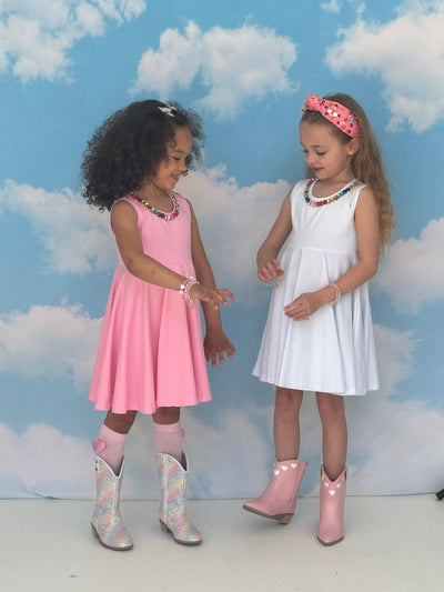 Lola + The Boys Dress Pink Rainbow Gems Tank Dress