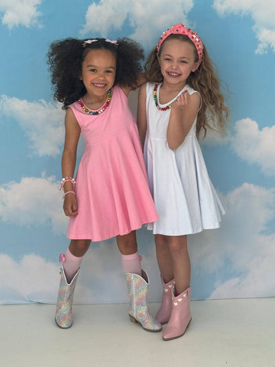 Lola + The Boys Dress Pink Rainbow Gems Tank Dress