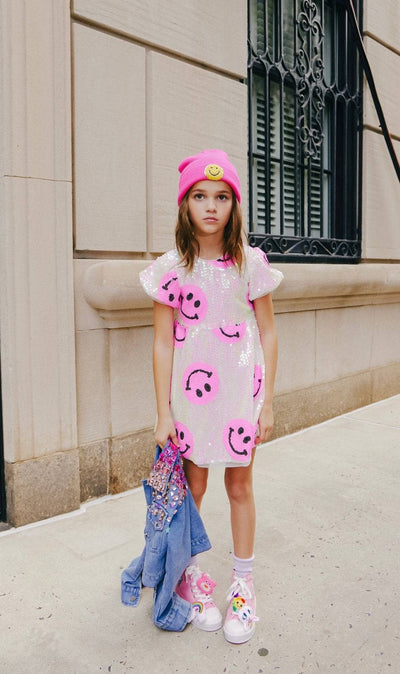 Lola + The Boys Dress Pinkie Happy Emoji Dress