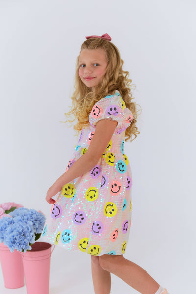 exclude-sale Dress Rainbow Emoji Sequin Dress