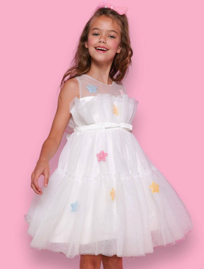 Lola + The Boys Dress Rainbow Puff Star Tulle Dress