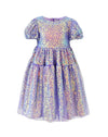 Lola + The Boys Dress Sequin Daisy Puff Sleeve Dress