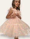 Lola + The Boys Dress Sequin Daisy Ruffle Tulle Dress