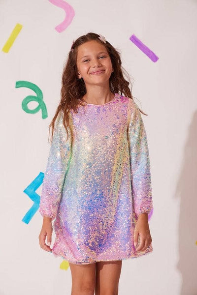 exclude-new-arriv Dress Sequin Ombre Party Dress