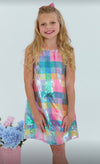 exclude-sale Dress Sequin Plaid Pastel Tank Dress