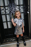 exclude-new-arriv Dress Sparkling Silver Sequin Bow Dress