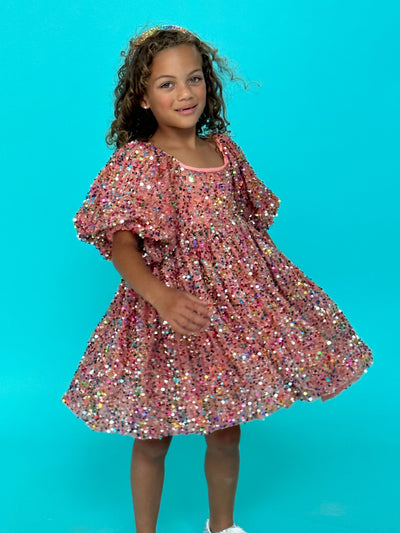 Lola + The Boys Dress 2 / Red Strawberry Birthday Cake Sequin Dress