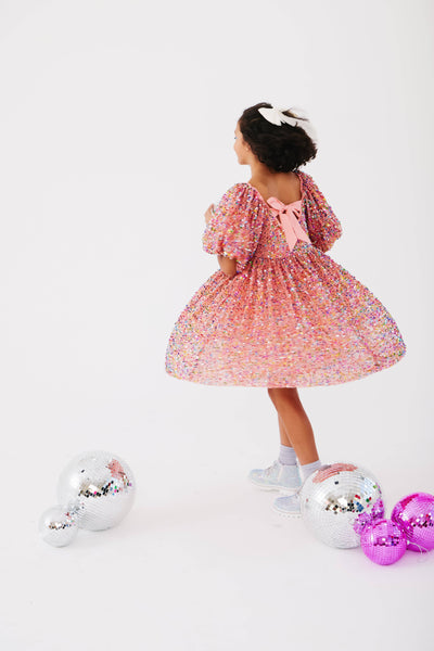 Lola + The Boys Dress Strawberry Birthday Cake Sequin Dress