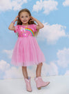 Lola + The Boys Dress Unicorn Rainbow Gem Tie Dye Dress