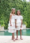 lola-spring Dress White Rainbow Tier Dress