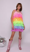 Lola & The Boys Dresses Neon Sequin Ruffle Dress