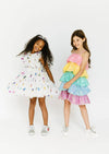 Lola & The Boys Dresses Rainbow Sequin Ruffle Dress