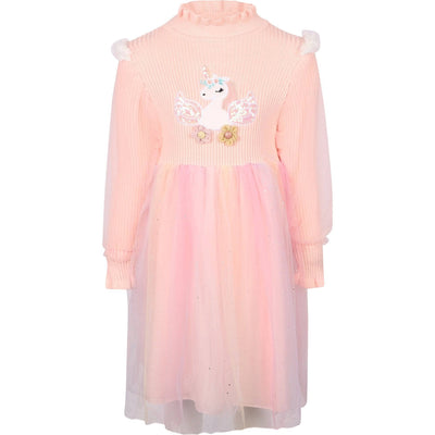 Lola + The Boys Dresses Rainbow Unicorn Tulle Dress