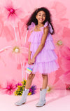 lola-spring Feather Lavender Hearts Tulle Dress