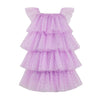 Lola + The Boys Feather Lavender Hearts Tulle Dress