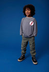 Lola + The Boys Flash Athletic Grey Sweatshirt