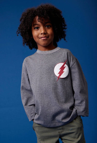 Lola + The Boys Flash Athletic Grey Sweatshirt