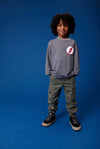 Lola + The Boys Flash Athletic Grey Sweatshirt