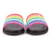 Lola & The Boys Footwear Black Glitter Rainbow Slides