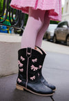 exclude-new-arriv Footwear Bow Pink Cowgirl Boots