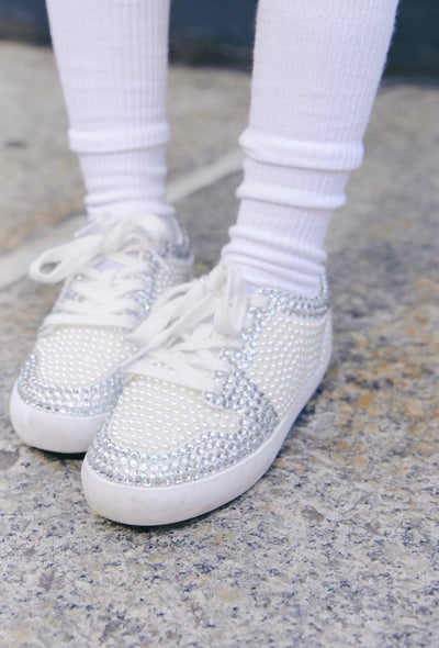 Lola + The Boys Footwear Diamonds and Pearls White Sneakers