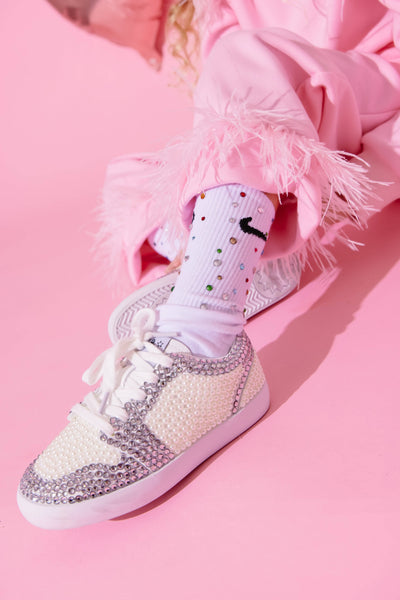 Lola + The Boys Footwear Diamonds and Pearls White Sneakers