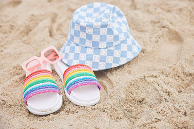 Lola + The Boys Footwear Glitter Rainbow Slides